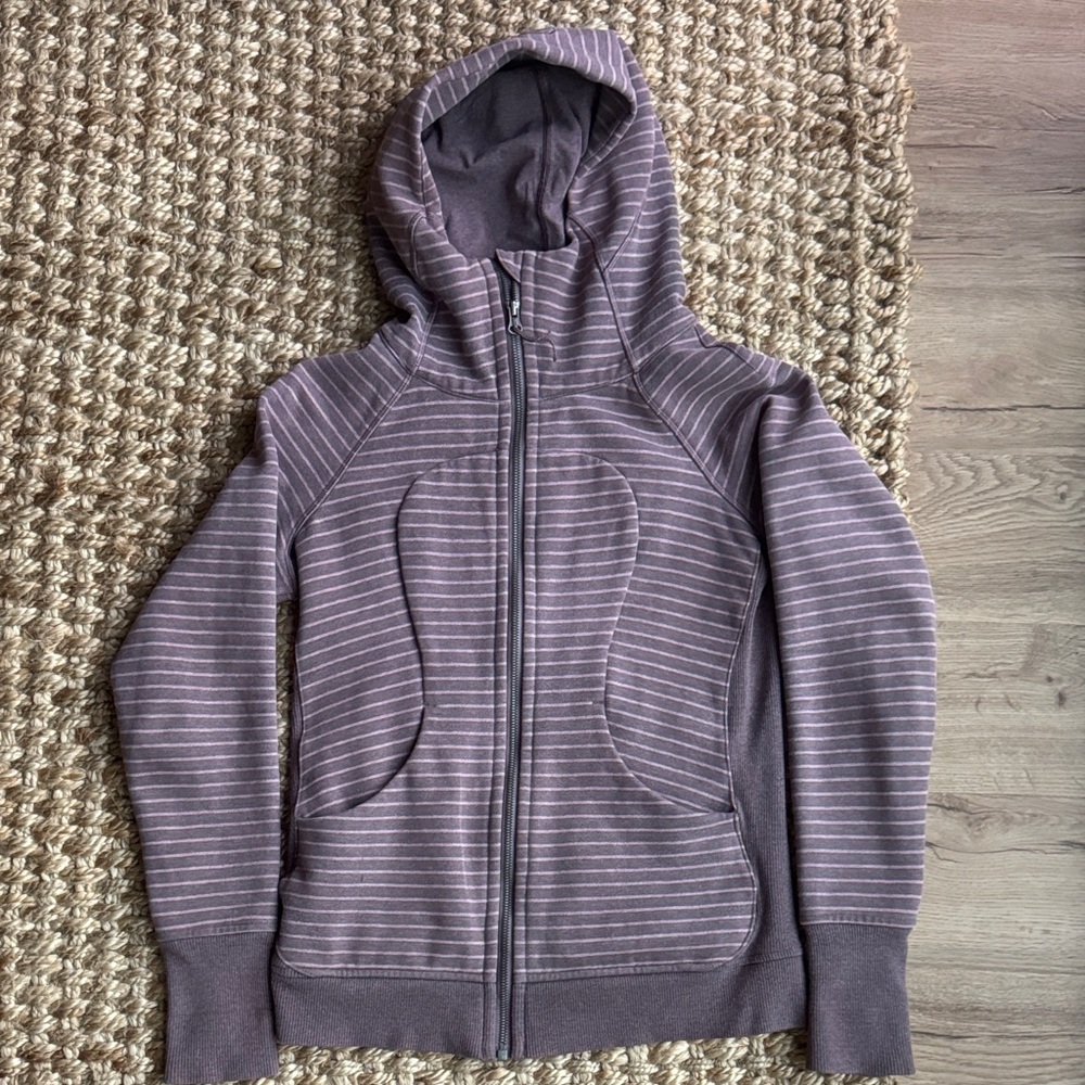 lululemon athletica Mauve and Dark brown Fleece Hoodie